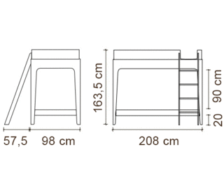 Perch Loft Bed White/Birch - Oeuf NYC